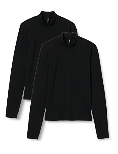 ONLY Women's ONLCAROLA L/S Rollneck TOP CS JRS koszulka z długim rękawem, czarna/opakowanie: czarna, L, czarny/paczka: czarny, L