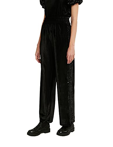 Desigual Damskie spodnie Shiny Casual, czarny, M