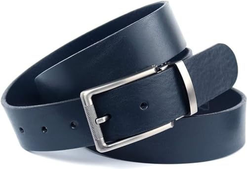 Anthoni Crown Męski pasek Ledergürtel, Ciemnoniebieski, 115 cm