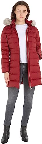 Tommy Hilfiger Płaszcz puchowy Tyra z futrem, Czerwony, L