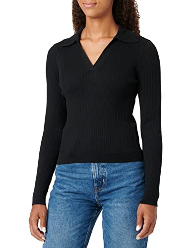 ONLY Onlnimone Ls Life Polo KNT Noos sweter damski, czarny, L