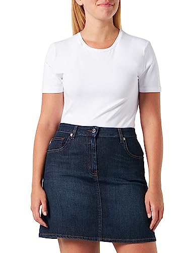 Love Moschino Damska mini sukienka z haftowanymi sercami, ciemnoniebieska, rozmiar 46, niebieski (Dark Blue Denim), 46