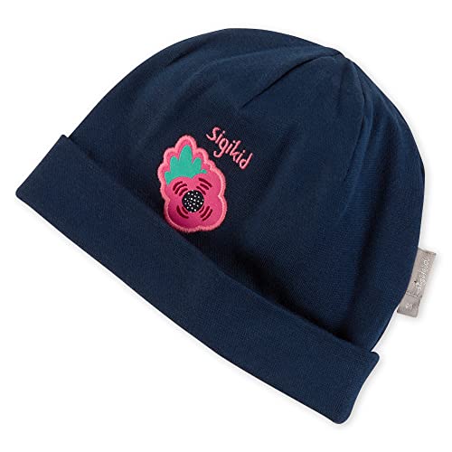 Sigikid Dziewczęca czapka beanie z bawełny ekologicznej, granatowa, 46