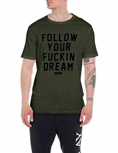 Replay Męski T-shirt z krótkim rękawem Follow Your Dream, 238 Army Green, XL