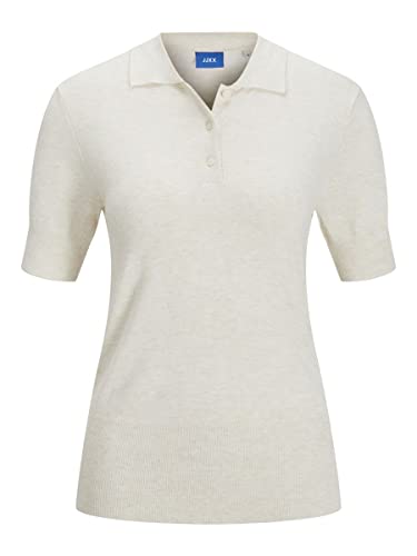 JJXX Jxjules SS Soft Polo Knit Sn Koszula damska, Śnieg biały, XL