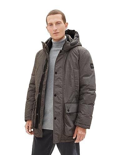 TOM TAILOR Męska kurtka 1037347, 13101-Grey Structure Puffer, XXL, 13101 - Grey Structure Puffer, XXL