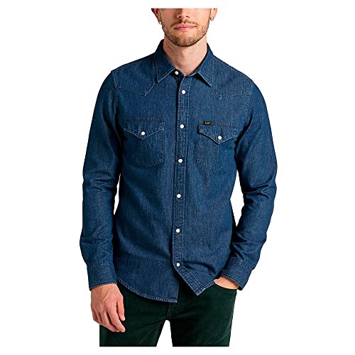 Lee Męska koszula o regularnym kroju westernowym, MID Stone, XL