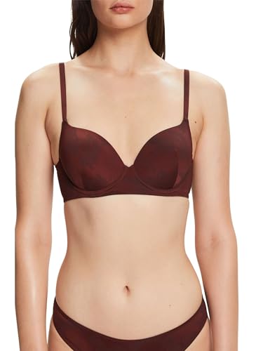 ESPRIT Damski biustonosz Big Flower Deluster Sexy Pad wyściełany biustonosz, Rust Brown 3, 75D