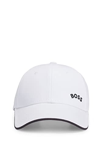 BOSS Męska czapka wygięta Bold-Curved Cap, White100, ONESI, White100, jeden rozmiar