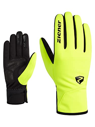 Ziener Unisex SMU 20-bike 234 rękawiczki rowerowe, zimowe, softshell, wyściełane, oddychające, kolor żółty (Poison yellow), rozmiar 11