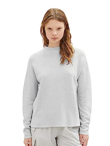 TOM TAILOR Denim Damski sweter ze strukturą, 32510-basic Light Grey Melange, S