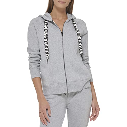 DKNY Damski sweter sportowy, Szary perłowy melanż, M