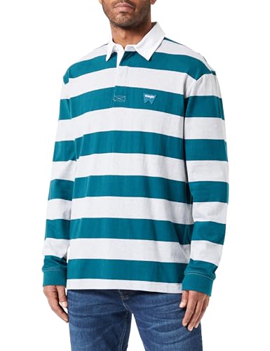 Wrangler Męska koszulka polo Ls Rugby, Melee Light Grey, L
