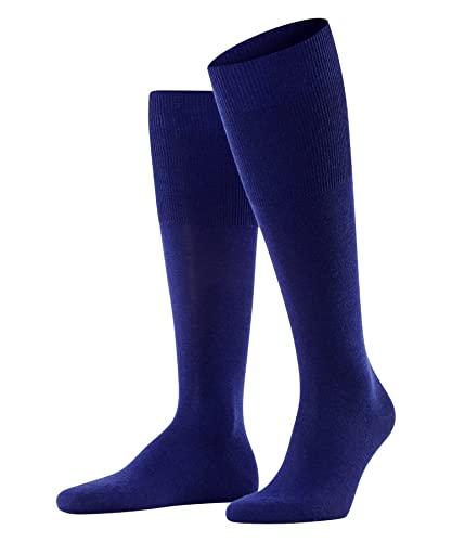 FALKE Mężczyźni Podkolanówki Airport M KH Wełna Merynosa Bawełna długie jednokolorowe 1 Para, Niebieski (Royal Blue 6000), 43-44