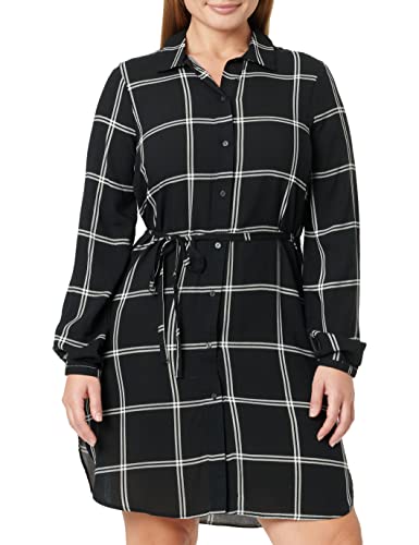 ONLY Damska koszulka Onlnova Life L/S AOP PTM Dress, Czarny/Aop:346 Window Check, XS