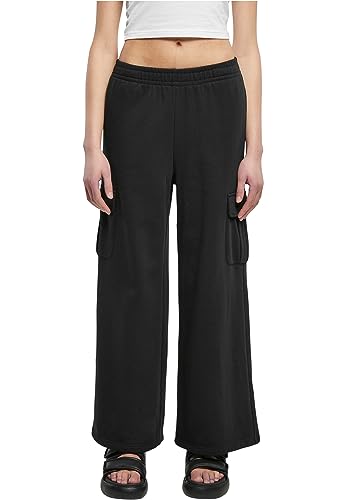 Urban Classics Damskie spodnie cargo Terry z wysokim stanem, czarny, S