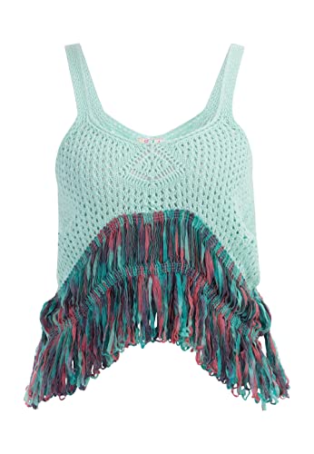 IZIA Damski top z dzianiny 19026978, turkusowy wielokolorowy, XL, turkusowy wielokolorowy, XL