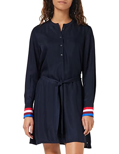 Tommy Hilfiger Damska sukienka VIS POP Henley Fit & Flare, Desert Sky, 44