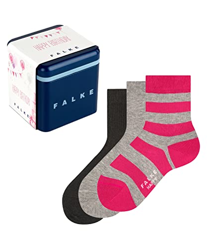 FALKE Uniseks - dzieci Skarpety Happy 3-Pack Giftbox K SO Bawełna z wzorem 3 Pak, Wielokolorowy (Sortiment 0010), 39-42 (13-16 lata)