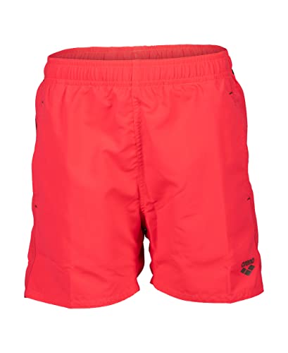 Arena Boys' Beach Boxer Solid R Swim Trunks Unisex - dla dzieci i młodzieży, Fluo Red Dark Oliwki, 8-9 anni