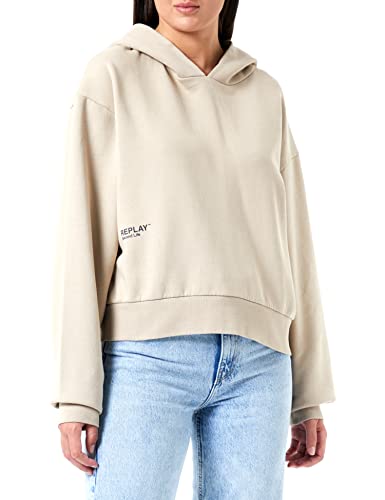 Replay Bluza damska z kapturem, 803 Jasny Taupe, XL