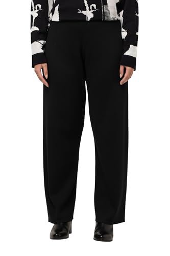 Ulla Popken Damskie spodnie z dzianiny, czarny, 54