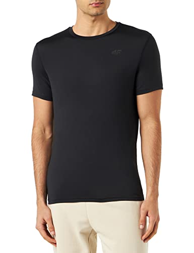 4F Męski T-shirt funkcyjny Tsmf351 Tshirt FNK, głęboka czerń, XL, głęboka czerń, XL