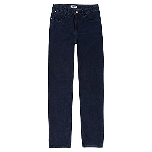 Wrangler Spodnie damskie z prostymi nogawkami, niebiesko-czarne, W28/L34