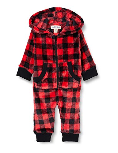 Hatley Dziecięcy, dziewczęcy kombinezon z kapturem, polar, śpiwór, Buffalo Plaid, 3�6 miesi?cy