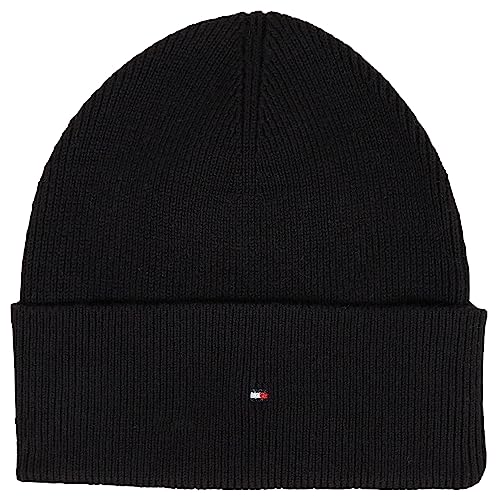 Tommy Hilfiger Czapka Essential Flag Beanie czarna, Czarny, Rozmiar uniwersalny