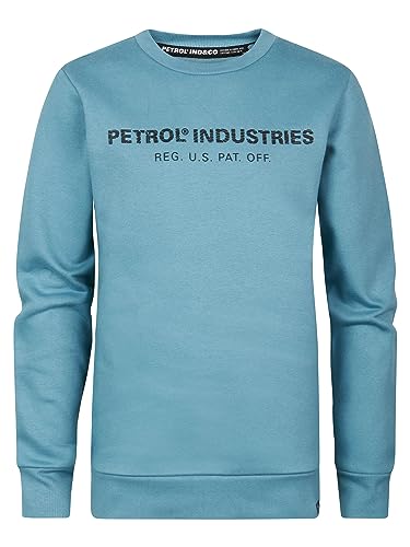 Petrol Industries Boys Sweater Round Neck Bluza dziecięca, Światło Cyaan, 8 lat