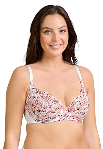 Sans Complexe Damski klasyczny biustonosz z fiszbinami Elise Fantaisy 70AAH62, imprime Tropical Blanc, 105F