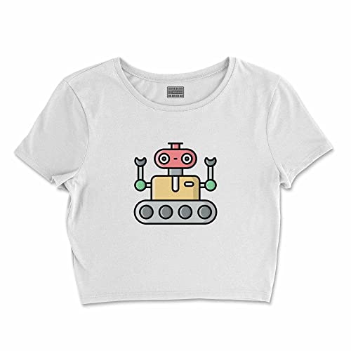 Bona Basics, Koszulka damska z nadrukiem cyfrowym,%100 bawełna, biała, casualowa, topy damskie, rozmiar: L, biały, L Krótki