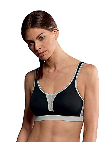 Anita active Damski biustonosz sportowy BH, Czarny (Schwarz/Metallo 466), 70A
