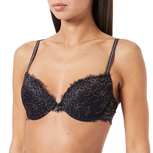 Emporio Armani Damski biustonosz z koronką, push up, czarny, 75C