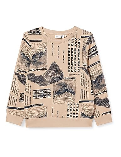 NAME IT Bluza chłopięca Nkmlolumbo Ls Sweat Unb, Humus, 134-140