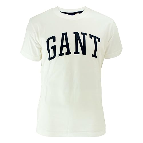 GANT Męski t-shirt MD, biały, standardowy, biały, S