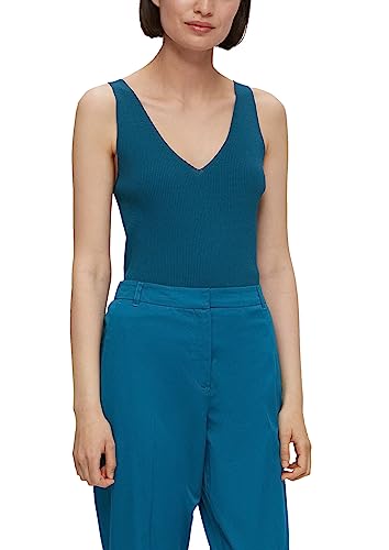 s.Oliver BLACK LABEL damski top z dzianiny, Blue Green, 48
