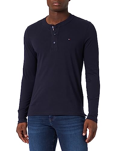 Tommy Hilfiger Koszulka męska Henley Ls Tee L/S, Pustynne niebo, S