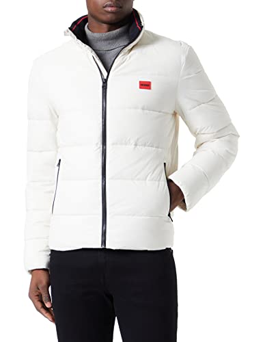 HUGO Męska kurtka puchowa Balto2241 Slim Fit z czerwoną etykietą logo, Natural108., XL