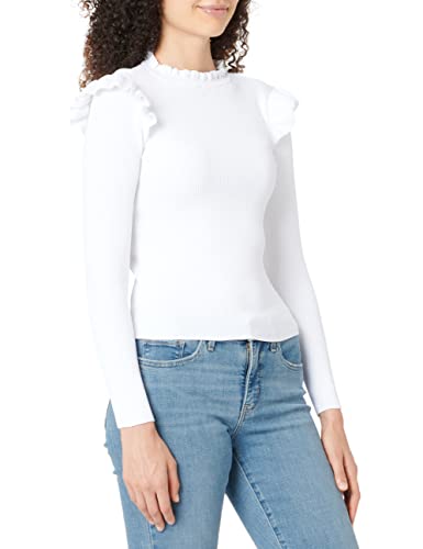 ONLY Damski sweter Onlsia Sally Ruffle Ls KNT Noos, Cloud Dancer, L