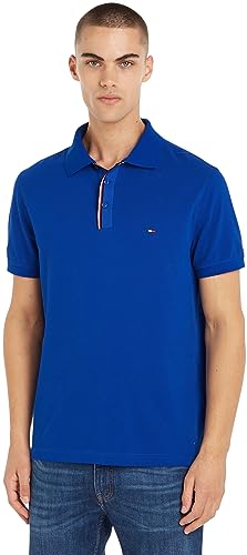 Tommy Hilfiger Męska koszulka polo RWB z plisą REG S/S, ultra niebieska, L, Ultraniebieski, L