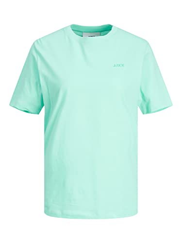 Jack & Jones Damska koszulka Jjxx Jxanna Ss Reg Every Small Logo T-shirt Noos, Aruba niebieski/nadruk: Turkusowe logo Jjxx, M