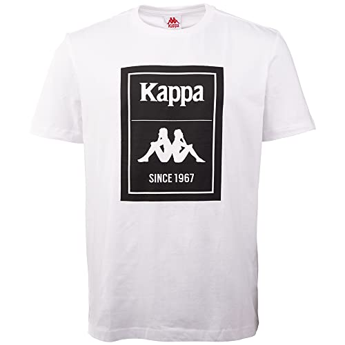 Kappa Luis Men T-shirt męski, regularny krój, Bright White, S