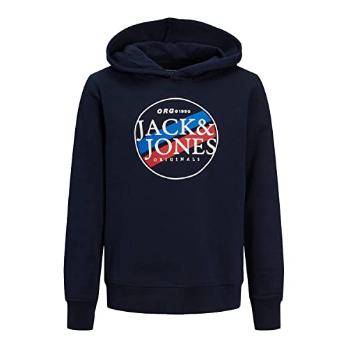 Jack & Jones Junior Bluza chłopięca Jorcodyy Sweat Hood Sn Jnr, granatowy blezer, 164