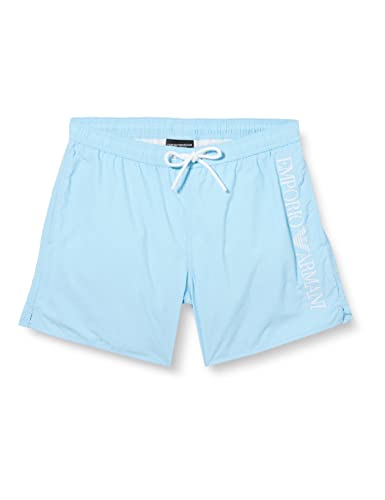 giorgio armani spa Bokserki męskie z logo Swim Trunks, niebieskie (Sky Blue), 50, niebieski (Sky Blue)