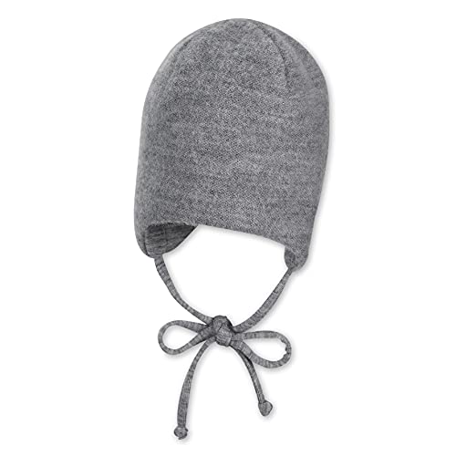 Sterntaler Mütze Pur Wolle Unisex-Bimbi Czapka, Srebrny Melange, 35