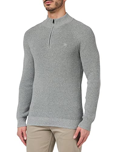 Hackett London Men's Mouline HZIP sweter męski, szary/biały, XXL (DE)