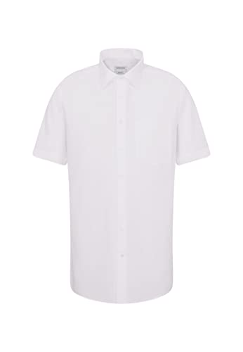 Seidensticker Męska koszula biznesowa - Regular Fit - nie wymaga prasowania - kołnierz Kent - krótki rękaw - 100% bawełna, biały (biały 1), 46