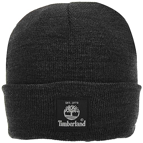 Timberland Męska krótka czapka do zegarka z tkaną etykietą czapka na zimną pogodę, Wrzosowy szary, Rozmiar uniwersalny